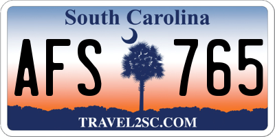 SC license plate AFS765