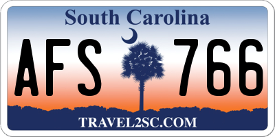 SC license plate AFS766