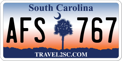 SC license plate AFS767