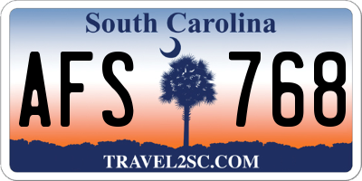 SC license plate AFS768