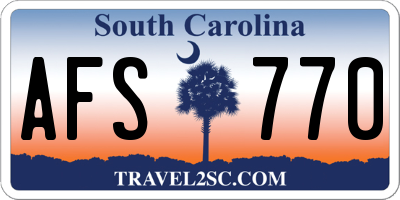 SC license plate AFS770