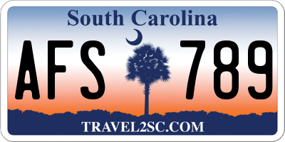 SC license plate AFS789