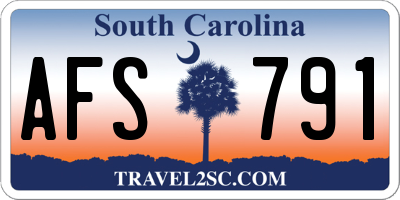SC license plate AFS791