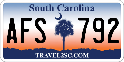 SC license plate AFS792