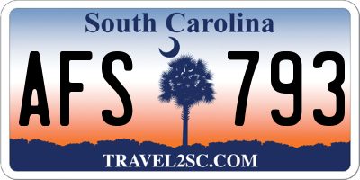 SC license plate AFS793