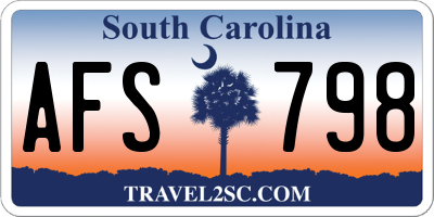 SC license plate AFS798