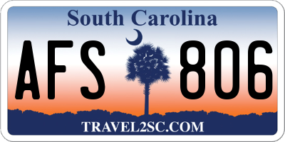 SC license plate AFS806