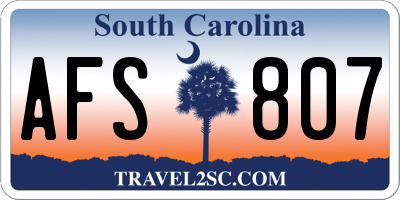 SC license plate AFS807