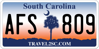 SC license plate AFS809