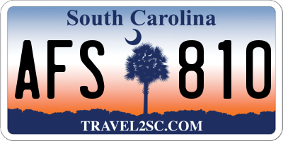 SC license plate AFS810