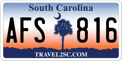 SC license plate AFS816