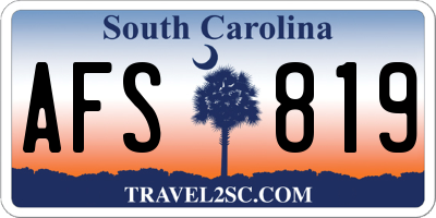 SC license plate AFS819