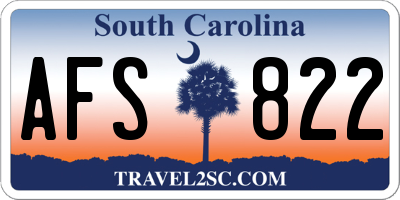 SC license plate AFS822