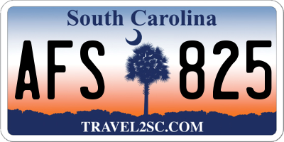 SC license plate AFS825