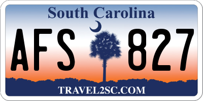 SC license plate AFS827
