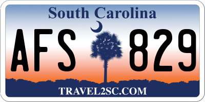 SC license plate AFS829