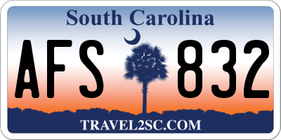 SC license plate AFS832
