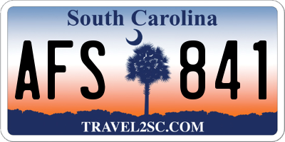 SC license plate AFS841
