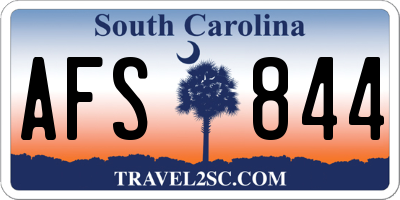 SC license plate AFS844