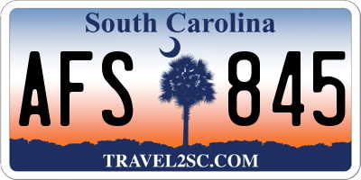 SC license plate AFS845