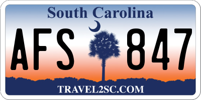 SC license plate AFS847