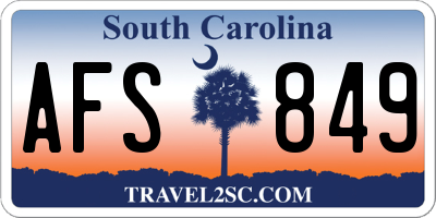 SC license plate AFS849