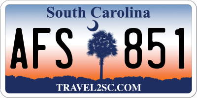 SC license plate AFS851