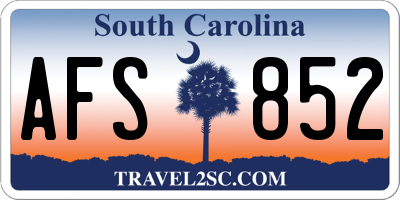 SC license plate AFS852
