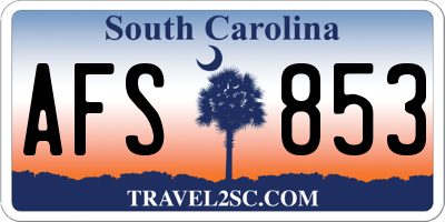 SC license plate AFS853