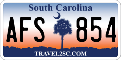 SC license plate AFS854