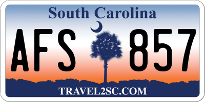 SC license plate AFS857