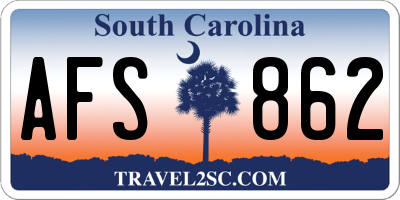 SC license plate AFS862