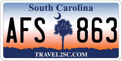 SC license plate AFS863
