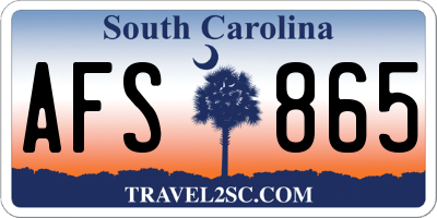 SC license plate AFS865