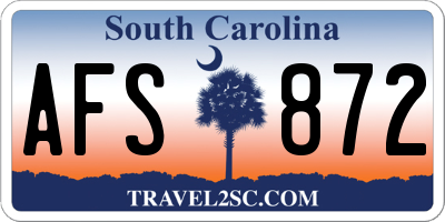 SC license plate AFS872