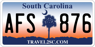 SC license plate AFS876