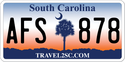 SC license plate AFS878