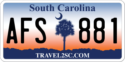SC license plate AFS881