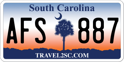 SC license plate AFS887
