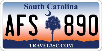 SC license plate AFS890