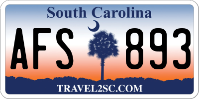 SC license plate AFS893