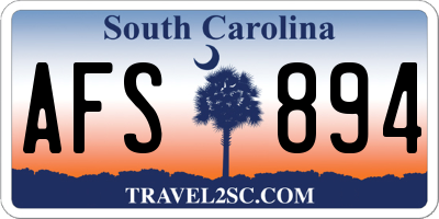 SC license plate AFS894