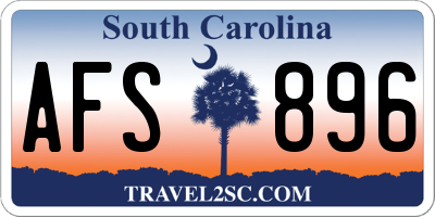 SC license plate AFS896