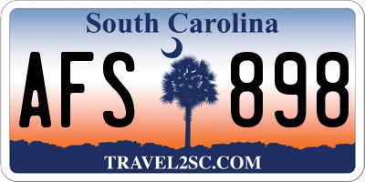 SC license plate AFS898