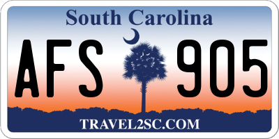 SC license plate AFS905