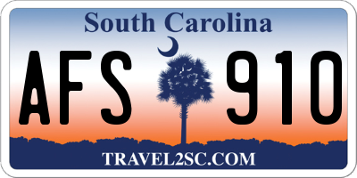 SC license plate AFS910