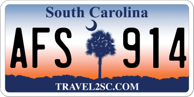 SC license plate AFS914