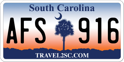 SC license plate AFS916