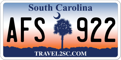SC license plate AFS922