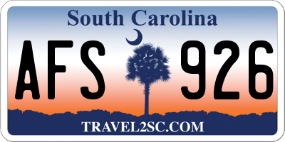 SC license plate AFS926